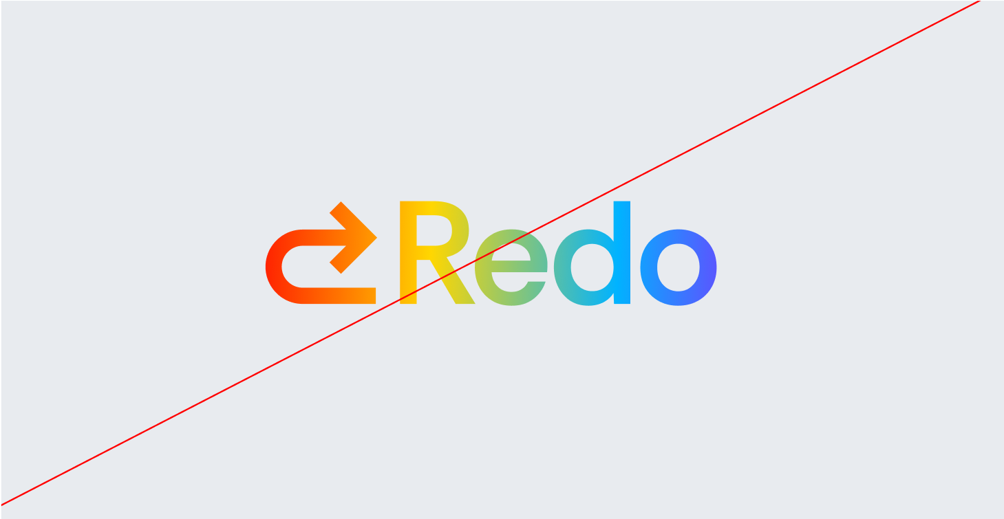 Image of brand logo incorrectly using gradients